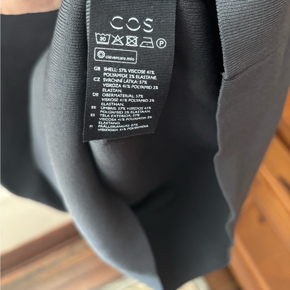 COS stretch knit midi dress fitted grey slate XS bodycon tank tube - Picture 4 of 4